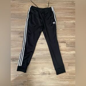 Adidas Mems Black Joggers with White Stripes - NWOT